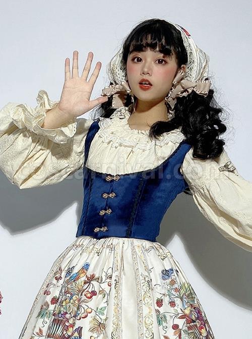 Short Velvet Skinny Wide Collar Design Delicate Metal Buckle Decoration Classic Lolita Short Vest coscarnival