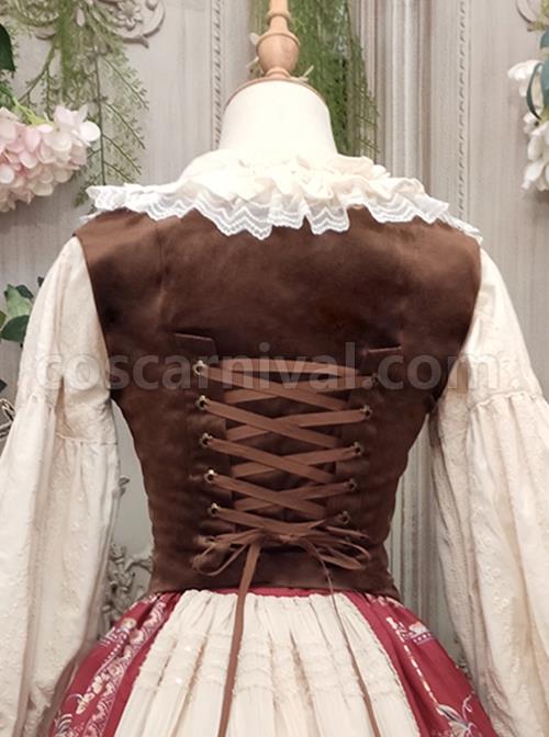 Short Velvet Skinny Wide Collar Design Delicate Metal Buckle Decoration Classic Lolita Short Vest coscarnival