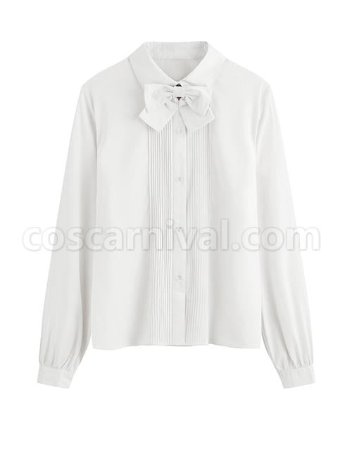 Simple Bowknot Elegant Long Sleeve Classic Lolita Shirt coscarnival