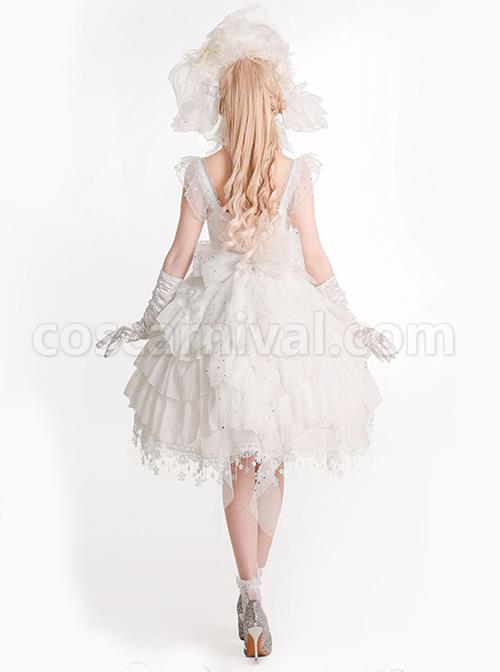 Snow-Series-JSK-Solid-Color-Layered-Pleated-Lace-Jacquard-Star-Embroidery-Hem-Bow-Knot-Decoration-Sequin-Pearl-Classic-Lolita-Dress-coscarnival-379