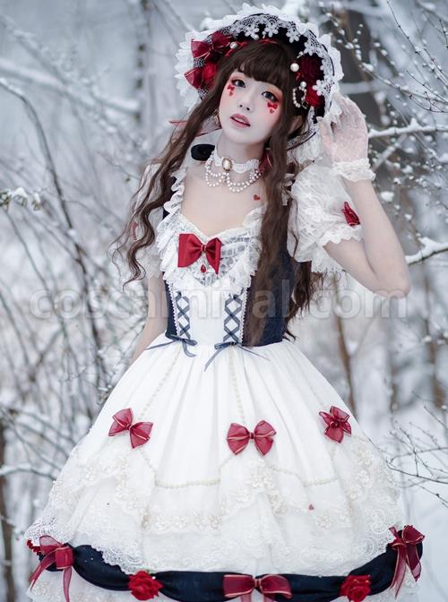 Snow-White-Series-OP-White-Cute-Bow-Decoration-Cross-Tie-Rope-Mesh-Crinkle-Lace-Embellished-Rose-Flower-Lolita-Dress-coscarnival-1516