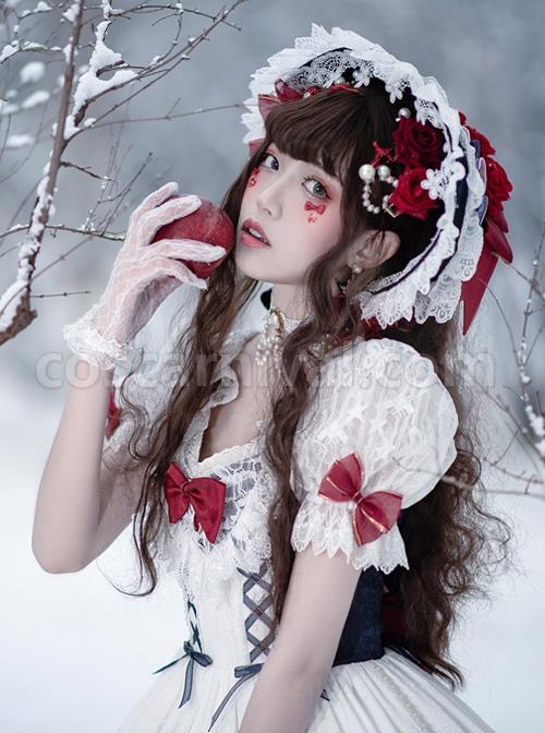 Snow-White-Series-OP-White-Cute-Bow-Decoration-Cross-Tie-Rope-Mesh-Crinkle-Lace-Embellished-Rose-Flower-Lolita-Dress-coscarnival-1543