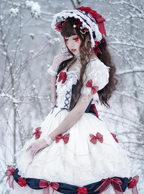 Snow-White-Series-OP-White-Cute-Bow-Decoration-Cross-Tie-Rope-Mesh-Crinkle-Lace-Embellished-Rose-Flower-Lolita-Dress-coscarnival-1556