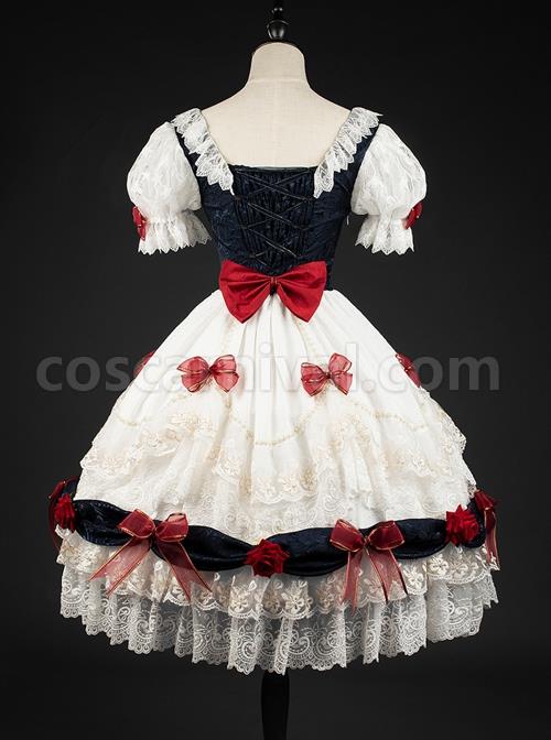 Snow-White-Series-OP-White-Cute-Bow-Decoration-Cross-Tie-Rope-Mesh-Crinkle-Lace-Embellished-Rose-Flower-Lolita-Dress-coscarnival-1581