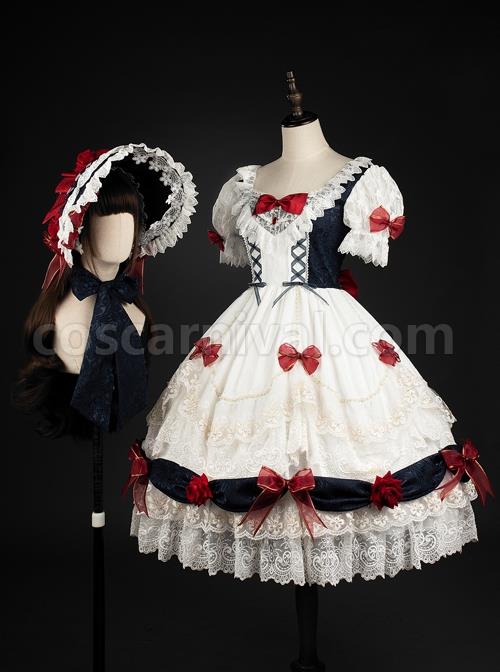 Snow-White-Series-OP-White-Cute-Bow-Decoration-Cross-Tie-Rope-Mesh-Crinkle-Lace-Embellished-Rose-Flower-Lolita-Dress-coscarnival-1584