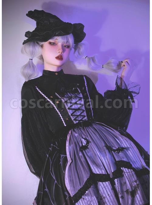 Solar Erosion Lunar Erosion Series Autumn Pure All-match Chiffon Stand Collar Ruffles Lace Puff Long Sleeve Classic Lolita Shirt coscarnival