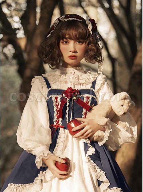 Solar Erosion Lunar Erosion Series Autumn Pure All-match Chiffon Stand Collar Ruffles Lace Puff Long Sleeve Classic Lolita Shirt coscarnival