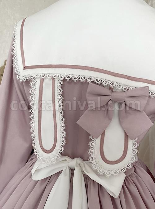 Solid-Color-Elegant-Autumn-Gentle-Lantern-Sleeve-Rose-Lace-Rabbit-Ears-Classic-Lolita-Long-Sleeve-Dress-coscarnival-202