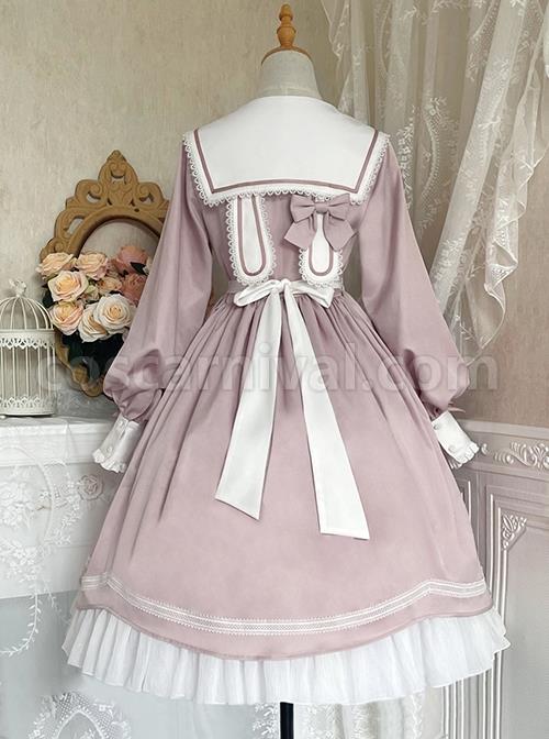 Solid-Color-Elegant-Autumn-Gentle-Lantern-Sleeve-Rose-Lace-Rabbit-Ears-Classic-Lolita-Long-Sleeve-Dress-coscarnival-221