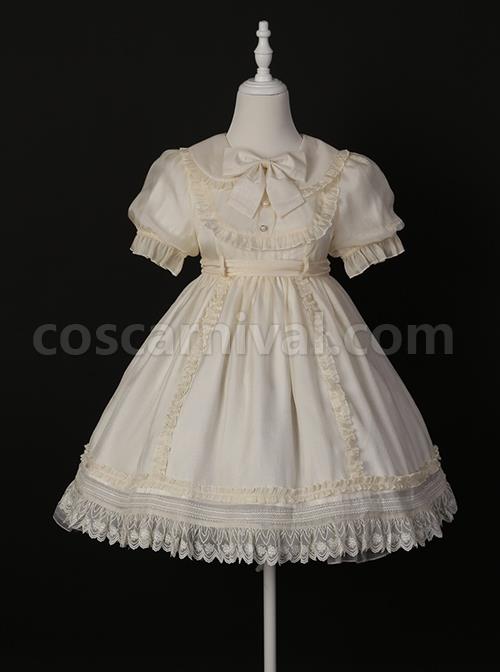 Solid-Color-Retro-Doll-Collar-Summer-Bow-Puff-Sleeve-Lace-Hem-Classic-Lolita-Short-Sleeve-Dress-coscarnival-700