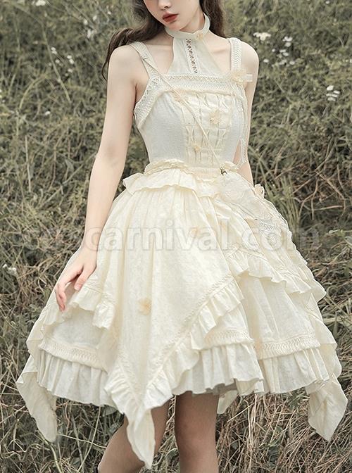 Solid-Color-Three-Dimensional-Butterfly-Embellishment-Halter-Detachable-Daily-Irregular-Ruffle-Hem-Classic-Lolita-Sleeveless-Dress-coscarnival-2142