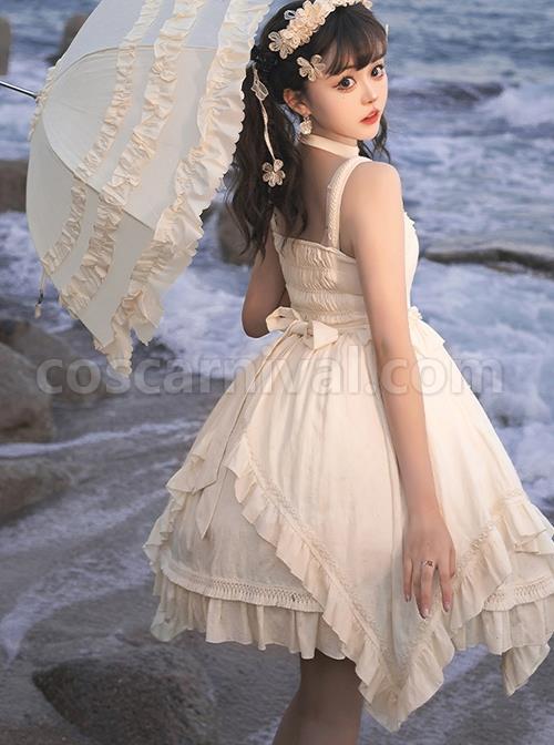 Solid-Color-Three-Dimensional-Butterfly-Embellishment-Halter-Detachable-Daily-Irregular-Ruffle-Hem-Classic-Lolita-Sleeveless-Dress-coscarnival-2173