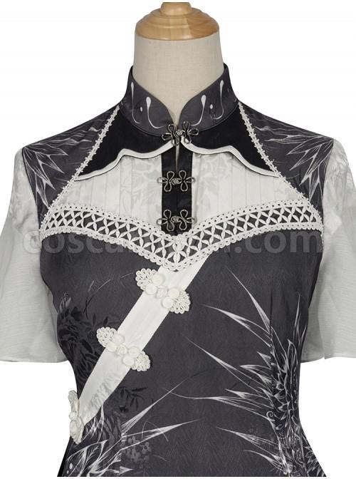 Solitary-Crane-Cries-Series-OP-Chinese-Style-Cheongsam-Elegant-Light-Classic-Lolita-Short-Sleeve-Dress-coscarnival-718