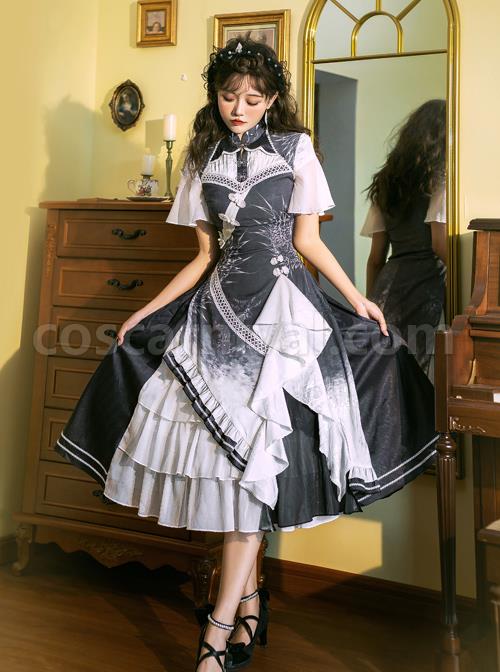 Solitary-Crane-Cries-Series-OP-Chinese-Style-Cheongsam-Elegant-Light-Classic-Lolita-Short-Sleeve-Dress-coscarnival-736