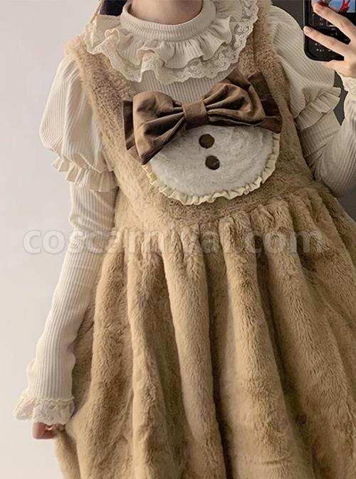 Souffle Series Lace Ruffled Small High Neck Puff Sleeves Stitching Straight Sleeves High Elastic All-Match Sweet Lolita Top coscarnival