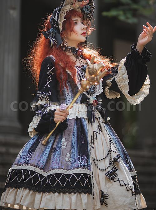 Sparrows-In-The-Mirror-Series-OP-Retro-Classic-Lolita-Long-Sleeve-Dress-coscarnival-4385