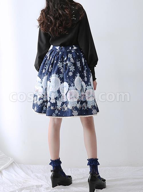 Spring Autumn Gold Thread Constellation Embroidery Lace Lapel Exquisite Star Buttons Simple JK Uniform Classic Lolita Long-Sleeved Shirt coscarnival