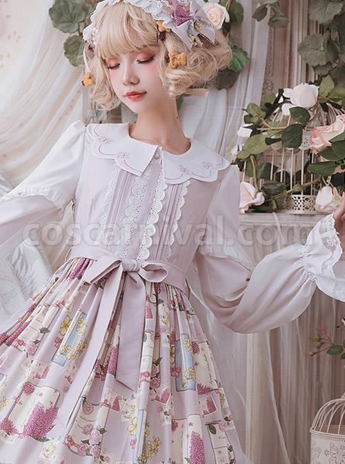 Spring Cute Petal Collar White Classic Lolita Long Sleeve Shirt coscarnival