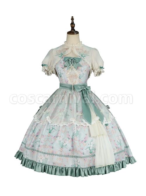 Spring-Summer-Elegant-Lily-Of-The-Valley-Print-Fresh-Lace-Bowknot-Decoration-Classic-Lolita-Sleeveless-Dress-Set-coscarnival-2124
