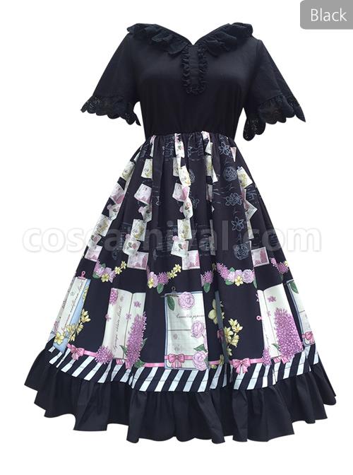Springtime-Hand-Stick-Series-OP-Printing-Classic-Lolita-Short-Sleeve-Dress-coscarnival-4930