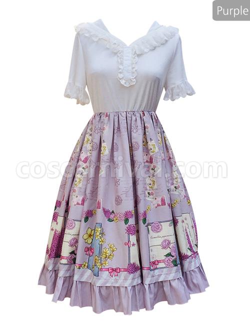 Springtime-Hand-Stick-Series-OP-Printing-Classic-Lolita-Short-Sleeve-Dress-coscarnival-4934