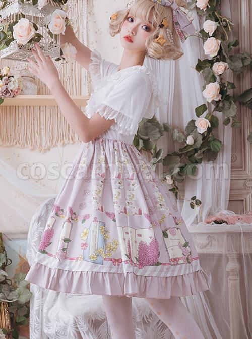 Springtime-Hand-Stick-Series-OP-Printing-Classic-Lolita-Short-Sleeve-Dress-coscarnival-4966