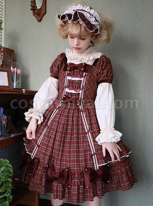 Square-Neck-Woven-Checked-Lace-Bow-Knot-Pearl-Decoration-Ruffled-Sweet-Lolita-Short-Sleeve-Dress-coscarnival-1788.jpg