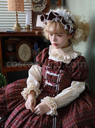 Square-Neck-Woven-Checked-Lace-Bow-Knot-Pearl-Decoration-Ruffled-Sweet-Lolita-Short-Sleeve-Dress-coscarnival-1802.jpg