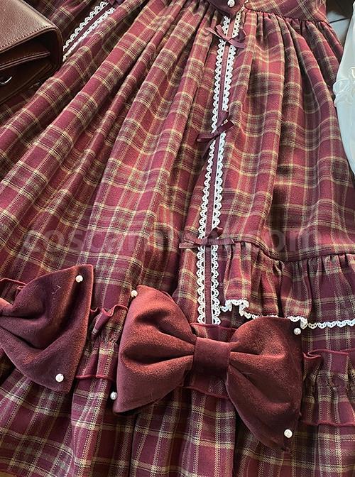 Square-Neck-Woven-Checked-Lace-Bow-Knot-Pearl-Decoration-Ruffled-Sweet-Lolita-Short-Sleeve-Dress-coscarnival-1824.jpg