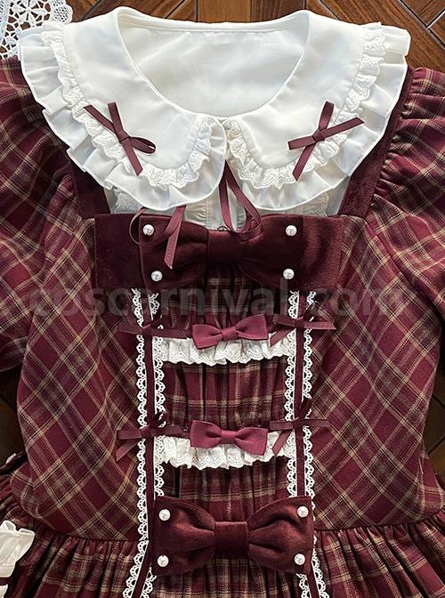 Square-Neck-Woven-Checked-Lace-Bow-Knot-Pearl-Decoration-Ruffled-Sweet-Lolita-Short-Sleeve-Dress-coscarnival-1831.jpg