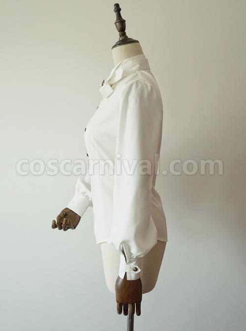 Staff Officer Series Pure Color Standing Collar Classic Lolita Long Sleeve Blouses coscarnival