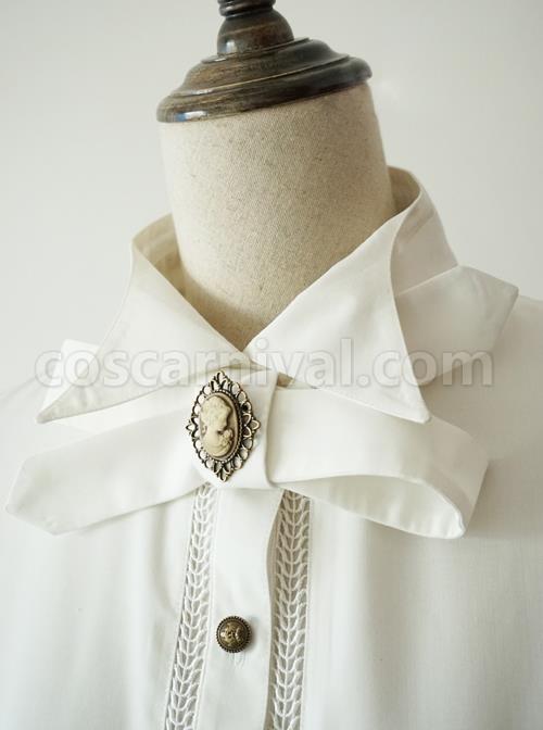 Staff Officer Series Pure Color Standing Collar Classic Lolita Long Sleeve Blouses coscarnival