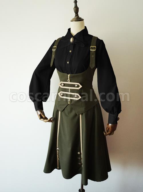 Staff Officer Series Pure Color Standing Collar Classic Lolita Long Sleeve Blouses coscarnival