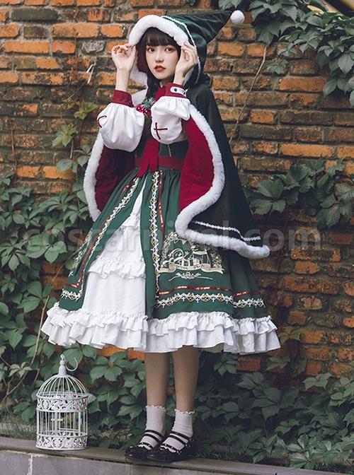 Stand-Collar-False-Two-Piece-Design-Lantern-Sleeve-Embroidered-Lace-Hem-Dress-Plush-Hooded-Cloak-Christmas-Classic-Lolita-Long-Sleeve-Dress-Set-coscarnival-2062
