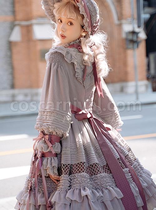 Stand-Collar-Lace-Lantern-Sleeve-Detachable-Bow-Knot-Tie-Hollow-Grid-Bow-Knot-Hem-Design-Classic-Lolita-Long-Sleeve-Dress-coscarnival-2106