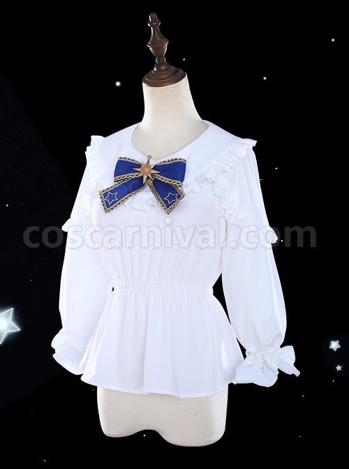 Star Dream Magic Array Series White Ruffle Collar Classic Lolita Long Sleeve Shirt coscarnival