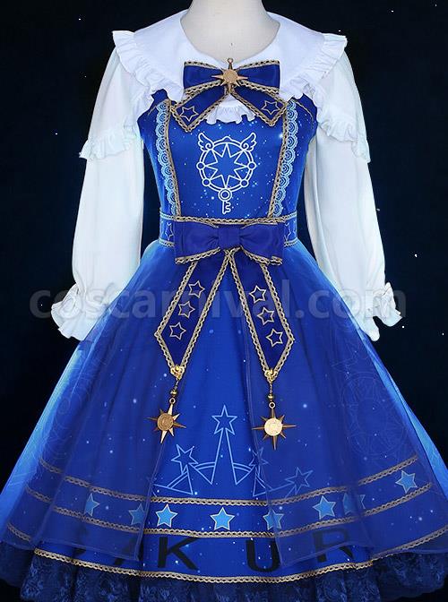 Star Dream Magic Array Series White Ruffle Collar Classic Lolita Long Sleeve Shirt coscarnival