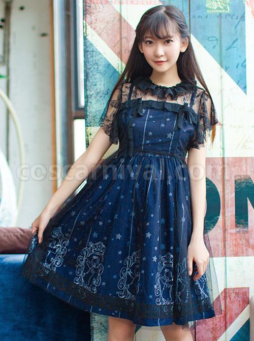 Starry-Night-Angel-Series-Navy-Blue-Two-piece-Sling-Dress-coscarnival-3657