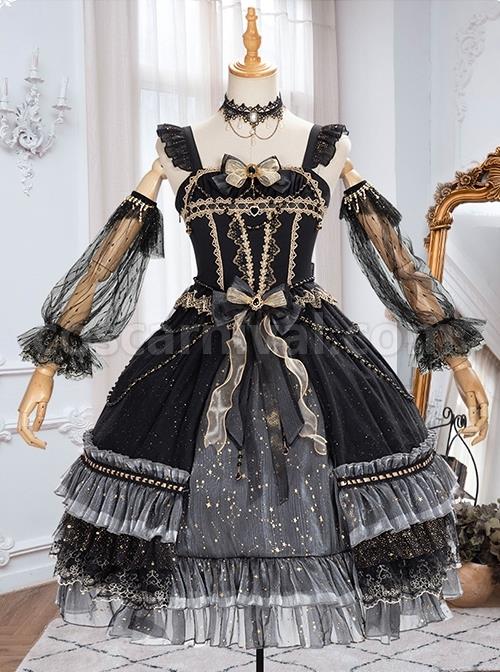 Starry-Night-Series-Organza-Palace-Style-Jacquard-Lace-Trim-Beaded-Decoration-Black-Sleeveless-Classic-Lolita-Dress-Set-coscarnival-150