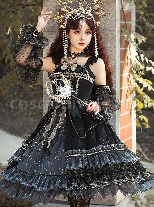 Starry-Night-Series-Organza-Palace-Style-Jacquard-Lace-Trim-Beaded-Decoration-Black-Sleeveless-Classic-Lolita-Dress-Set-coscarnival-193