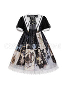 Starry-Sky-Bird-Series-Magical-Girl-Exquisitely-Printed-Preppy-Style-Classic-Lolita-Summer-Short-Sleeved-Dress-coscarnival-2040
