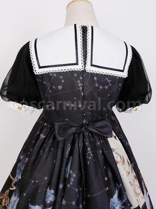 Starry-Sky-Bird-Series-Magical-Girl-Exquisitely-Printed-Preppy-Style-Classic-Lolita-Summer-Short-Sleeved-Dress-coscarnival-2105