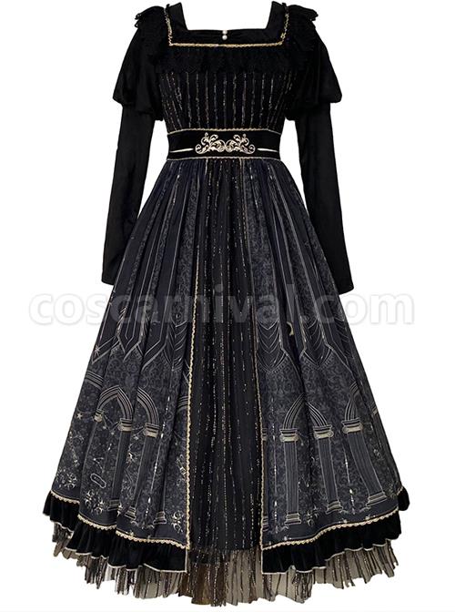 Starshine-Stone-Series-OP-Classic-Lolita-Velour-Printing-Long-Sleeve-Dress-coscarnival-4091