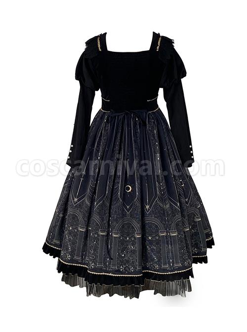 Starshine-Stone-Series-OP-Classic-Lolita-Velour-Printing-Long-Sleeve-Dress-coscarnival-4120