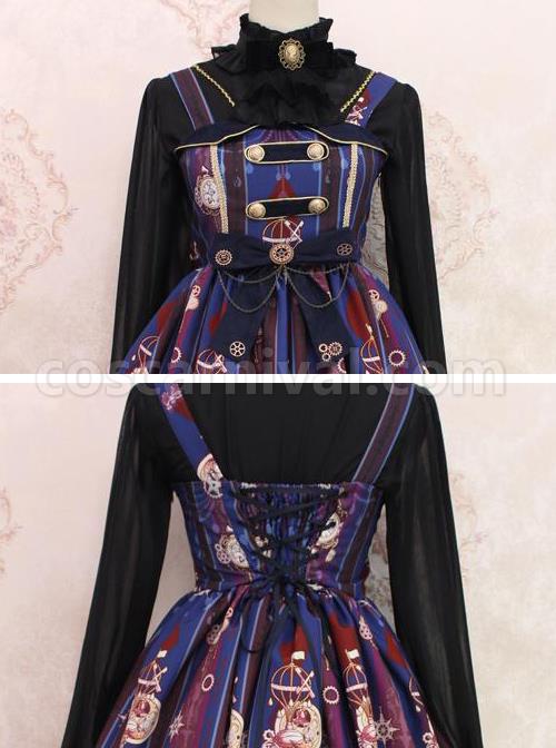 Steam-Bear-Series-JSK-Gear-Bowknot-Classic-Lolita-Sling-Dress-coscarnival-3859
