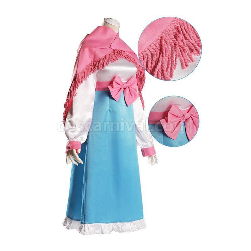 Steins Gate 0 Shiina Mayuri White and Blue Dress Cosplay Costume with Scarf coscarnival011117090