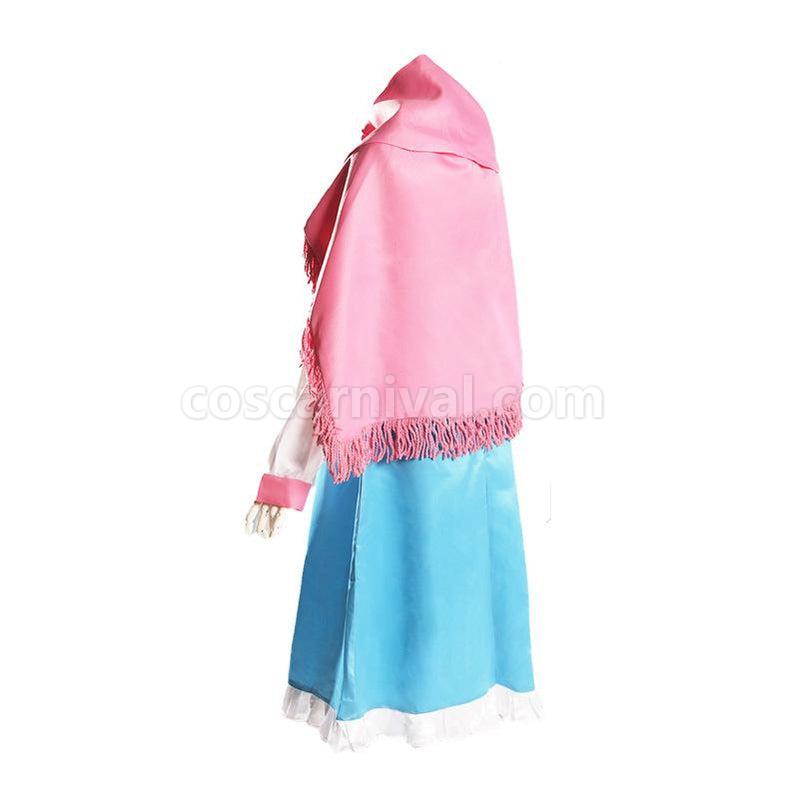 Steins Gate 0 Shiina Mayuri White and Blue Dress Cosplay Costume with Scarf coscarnival011117097