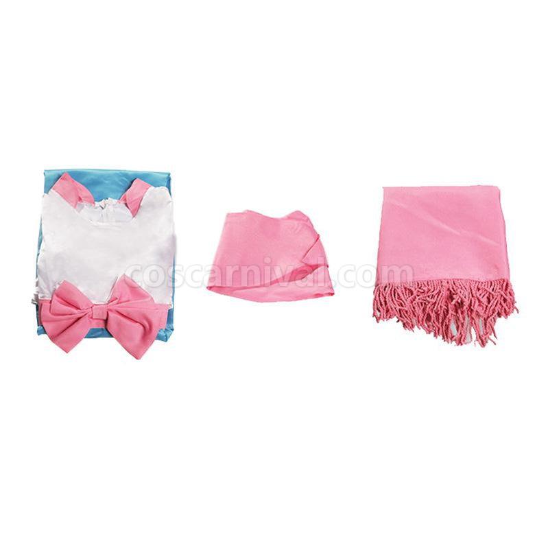 Steins Gate 0 Shiina Mayuri White and Blue Dress Cosplay Costume with Scarf coscarnival011117105