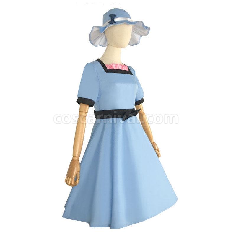 Steins;Gate Shiina Mayuri Blue Dress Cosplay Costume with Hat coscarnival011117093