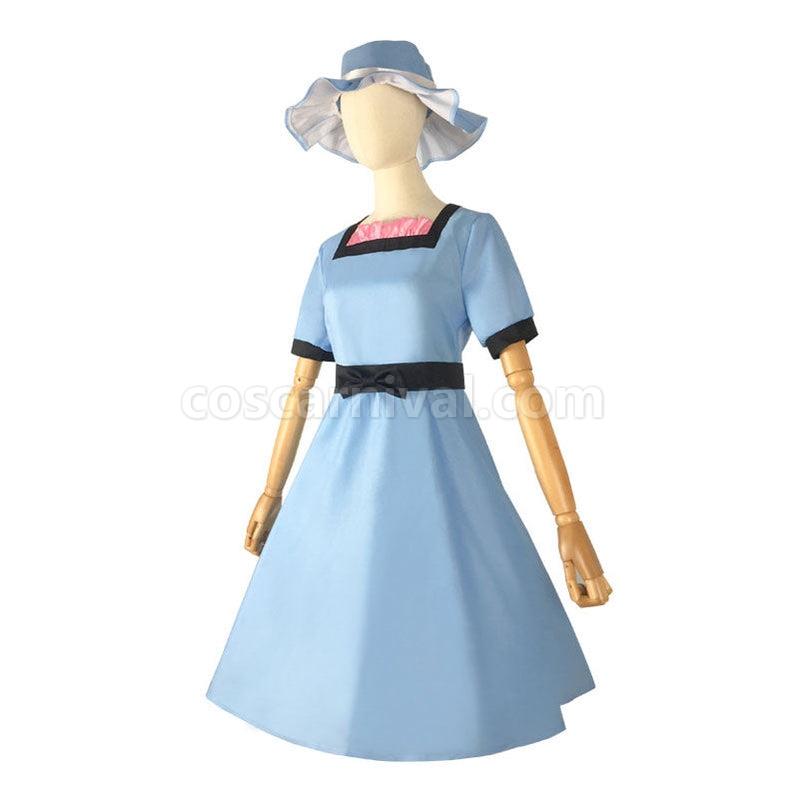 Steins;Gate Shiina Mayuri Blue Dress Cosplay Costume with Hat coscarnival011117101